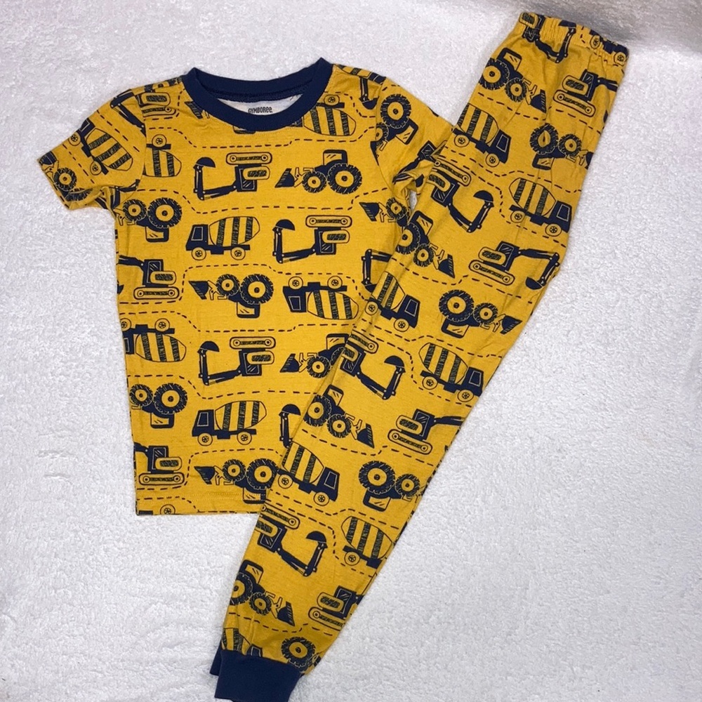 Gymboree snug fit construction truck cotton pajamas boys size 8